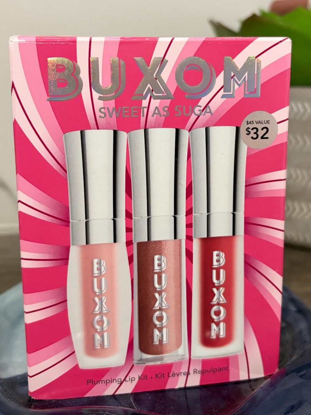 NEW IN BOX: BUXOM Sweet As Suga Plumping Lip Kit – Pink & Red Shades